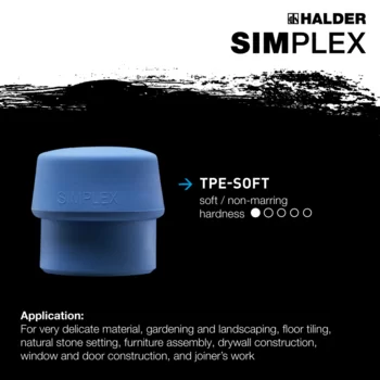                                             SIMPLEX soft-face mallets TPE-soft / rubber composition; with cast iron housing and high-quality extra short wooden handle
 IM0015101 Foto ArtGrp Zusatz en
